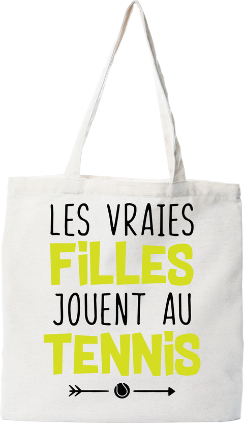 Tote bag coton recyclé les vraies jouent au tennis