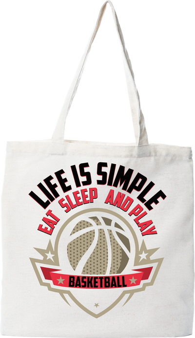 Tote bag coton recyclé life is simple basket