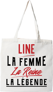 Tote bag coton recyclé line la femme la reine la légende