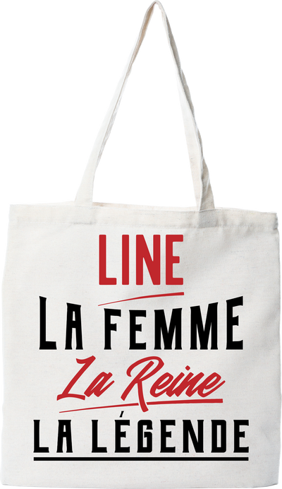 Tote bag coton recyclé line la femme la reine la légende