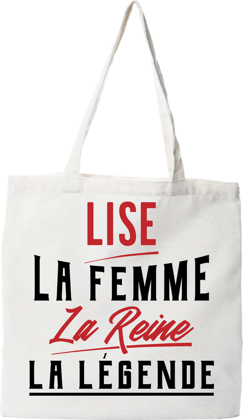 Tote bag coton recyclé lise la femme la reine la légende