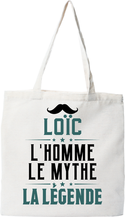 Tote bag coton recyclé loïc l'homme le mythe la légende