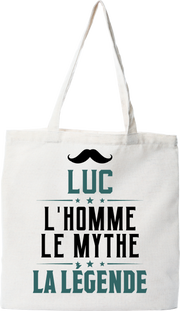 Tote bag coton recyclé luc l'homme le mythe la légende