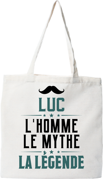 Tote bag coton recyclé luc l'homme le mythe la légende