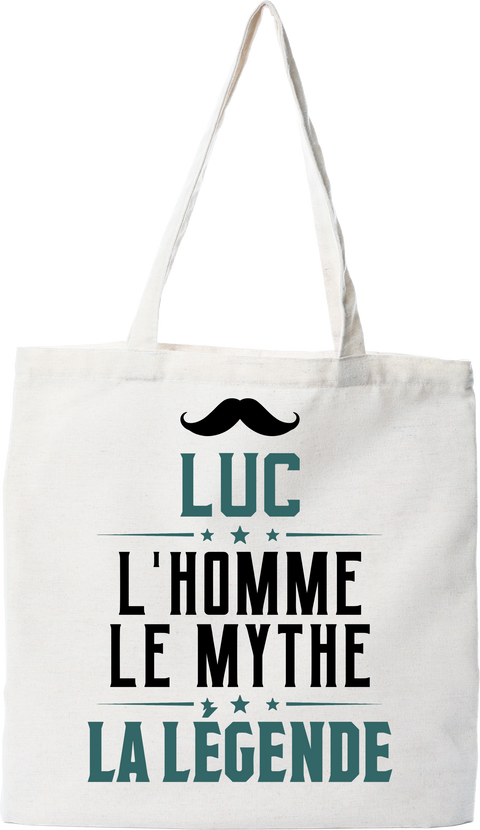 Tote bag coton recyclé luc l'homme le mythe la légende