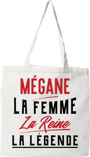 Tote bag coton recyclé mégane la femme la reine la légende