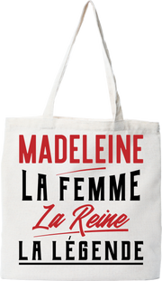 Tote bag coton recyclé madeleine la femme la reine la légende