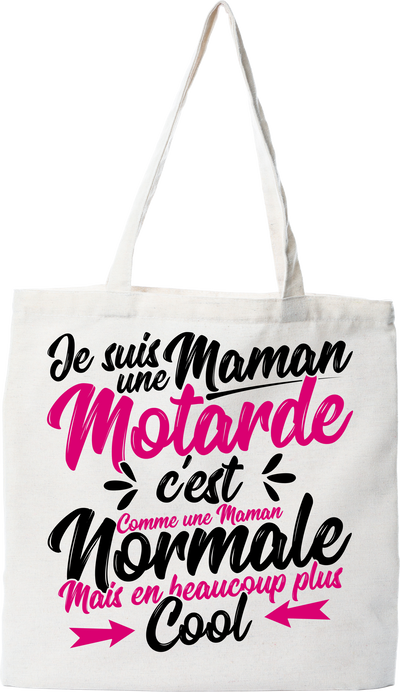 Tote bag coton recyclé maman motarde plus cool