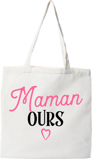 Tote bag coton recyclé maman ours