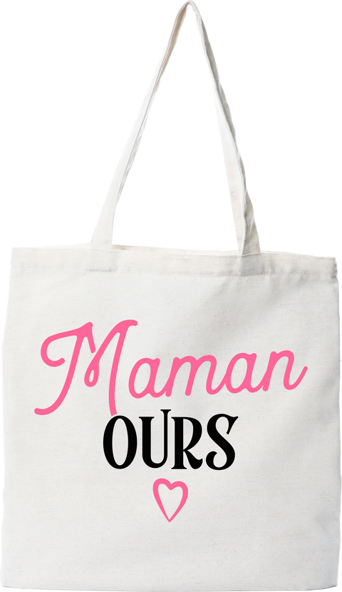 Tote bag coton recyclé maman ours