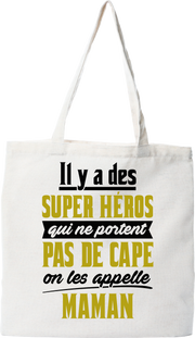 Tote bag coton recyclé maman super héro