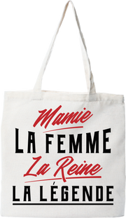 Tote bag coton recyclé mamie la légende