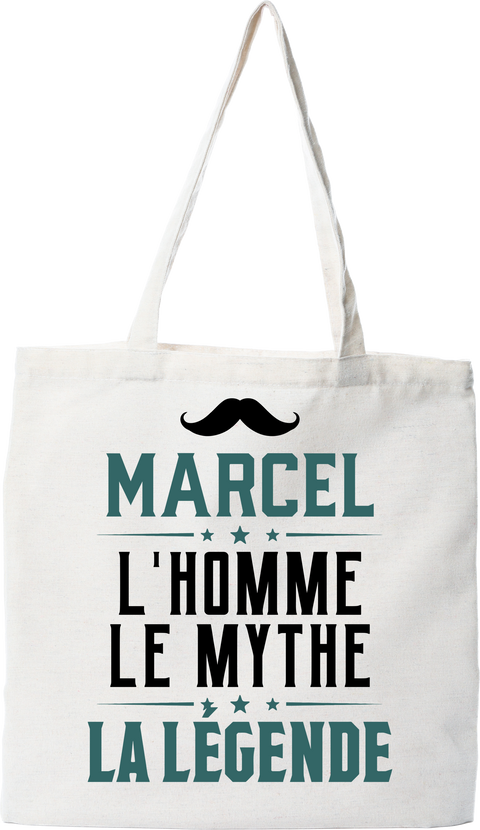 Tote bag coton recyclé marcel l'homme le mythe la légende
