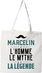 Tote bag coton recyclé marcelin l'homme le mythe la légende
