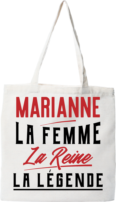 Tote bag coton recyclé marianne la femme la reine la légende