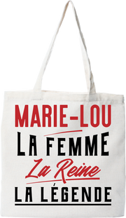 Tote bag coton recyclé marie-lou la femme la reine la légende