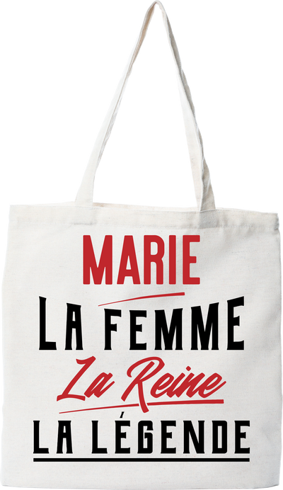Tote bag coton recyclé marie la femme la reine la légende