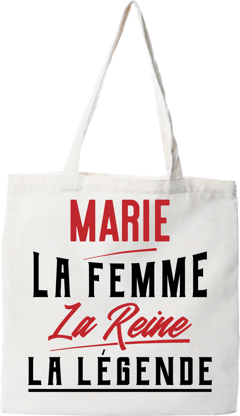 Tote bag coton recyclé marie la femme la reine la légende