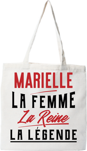 Tote bag coton recyclé marielle la femme la reine la légende