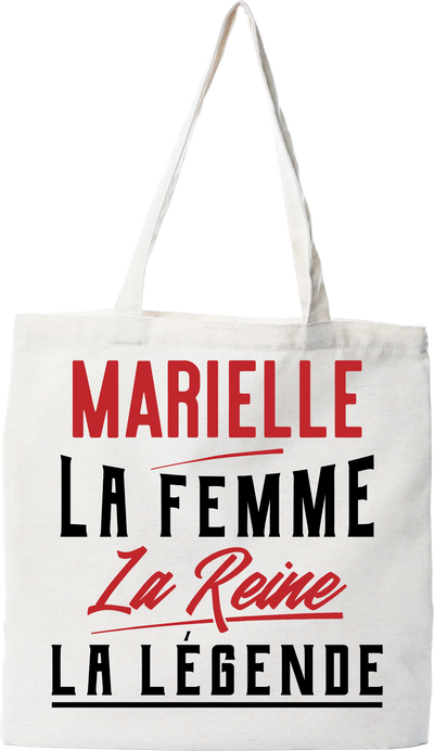 Tote bag coton recyclé marielle la femme la reine la légende