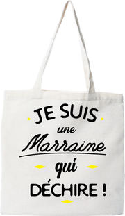 Tote bag coton recyclé marraine qui déchire