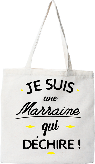 Tote bag coton recyclé marraine qui déchire