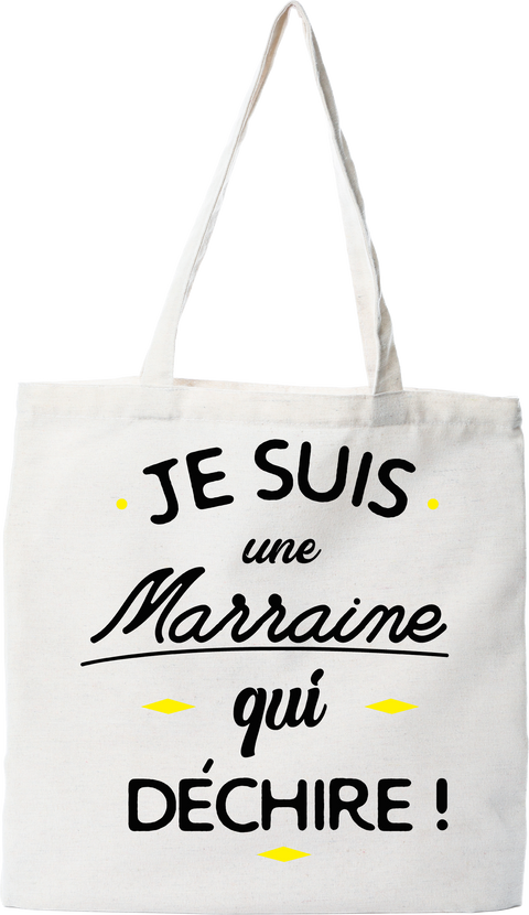 Tote bag coton recyclé marraine qui déchire