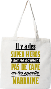Tote bag coton recyclé marraine super héro