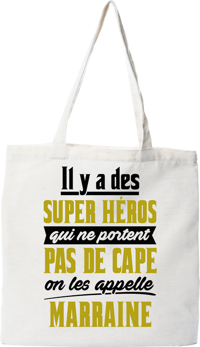 Tote bag coton recyclé marraine super héro