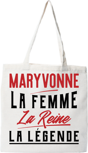 Tote bag coton recyclé maryvonne la femme la reine la légende