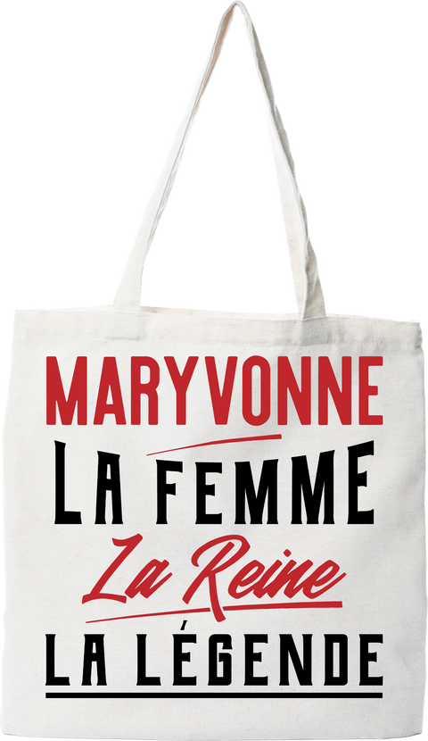 Tote bag coton recyclé maryvonne la femme la reine la légende