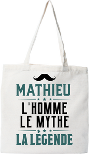 Tote bag coton recyclé mathieu l'homme le mythe la légende