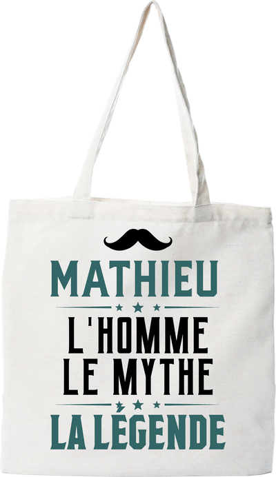 Tote bag coton recyclé mathieu l'homme le mythe la légende