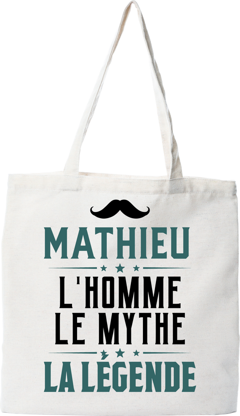 Tote bag coton recyclé mathieu l'homme le mythe la légende