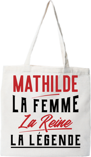 Tote bag coton recyclé mathilde la femme la reine la légende