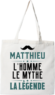 Tote bag coton recyclé matthieu l'homme le mythe la légende