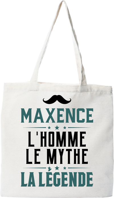 Tote bag coton recyclé maxence l'homme le mythe la légende