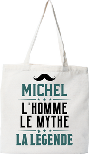 Tote bag coton recyclé michel l'homme le mythe la légende