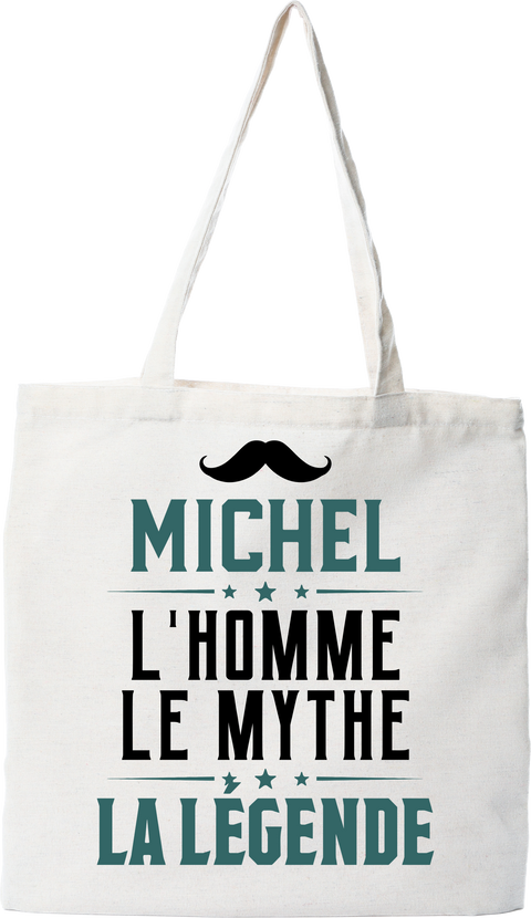 Tote bag coton recyclé michel l'homme le mythe la légende