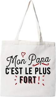 Tote bag coton recyclé mon papa le plus fort