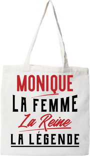 Tote bag coton recyclé monique la femme la reine la légende