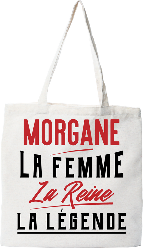 Tote bag coton recyclé morgane la femme la reine la légende