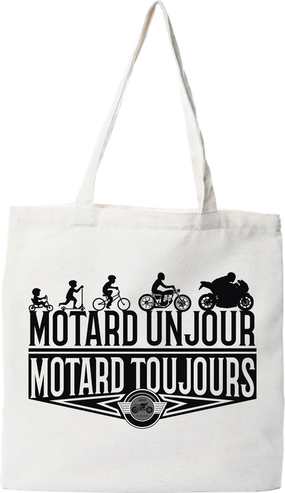 Tote bag coton recyclé motard toujours