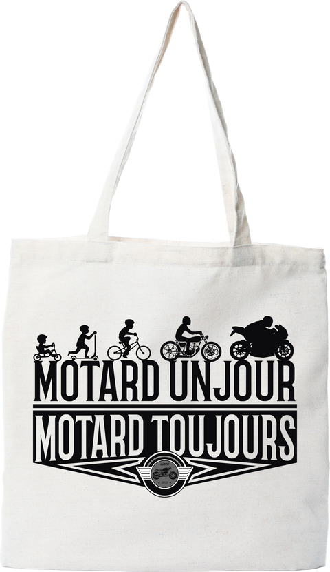 Tote bag coton recyclé motard toujours