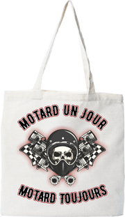 Tote bag coton recyclé motard un jour