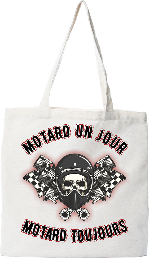 Tote bag coton recyclé motard un jour