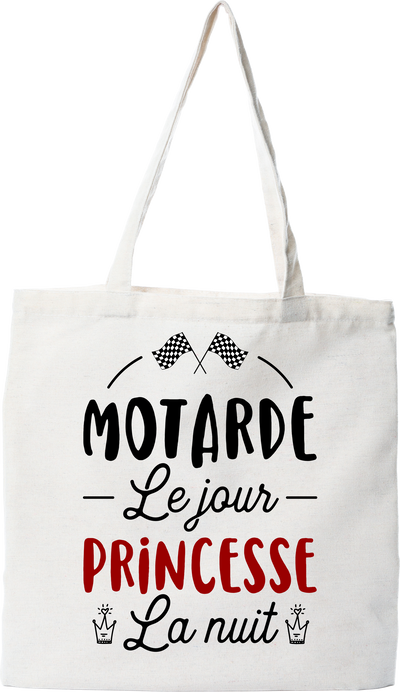 Tote bag coton recyclé motarde et princesse