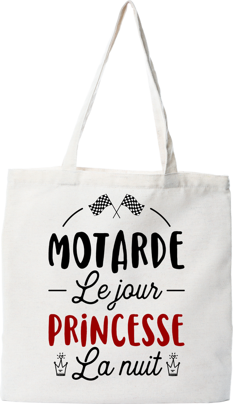 Tote bag coton recyclé motarde et princesse