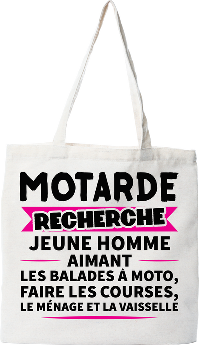 Tote bag coton recyclé motarde recherche