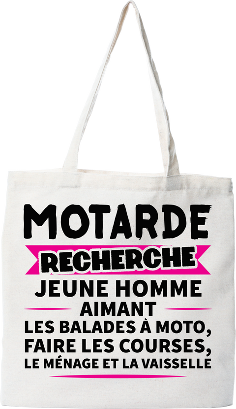 Tote bag coton recyclé motarde recherche